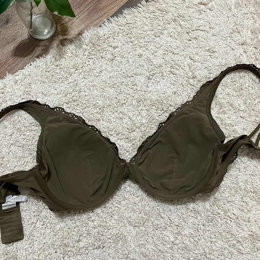 Aerie Size 32DD Green Lace Real Power Plunge Convertible Straps Underwire Bra - Picture 7 of 8